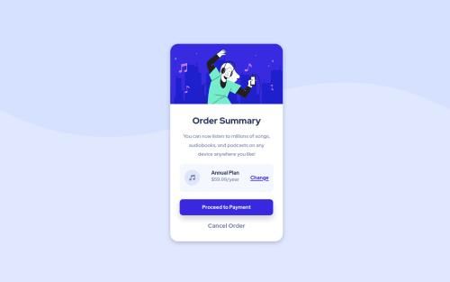 Order Summary Component Using HTML and CSS coding challenge solution