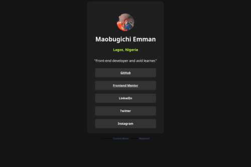 a social links page using HTML and CSS coding challenge solution