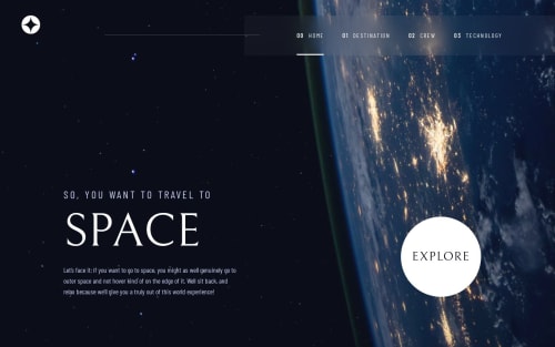 Space tourism multi-page website using react js coding challenge solution