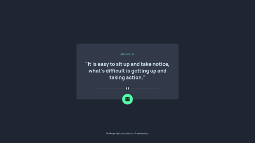 Advice generator using advice slip json API coding challenge solution