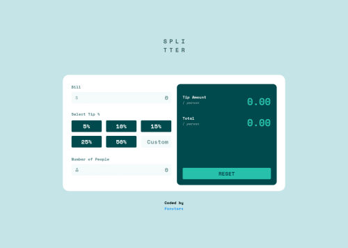 Responsive tip calculator with CSS and JS; coding challenge solution