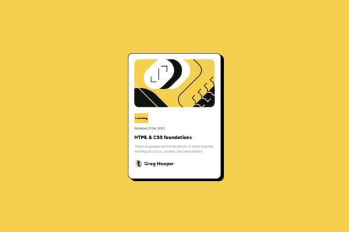 Card using CSS and HTML coding challenge solution