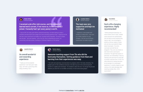 Testimonials Grid Section Main coding challenge solution