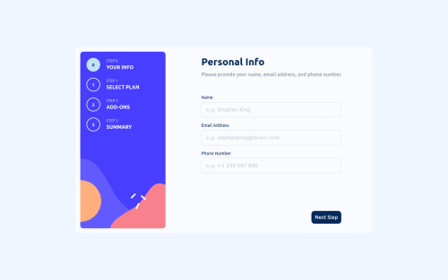 multi step form with react and formik coding challenge solution