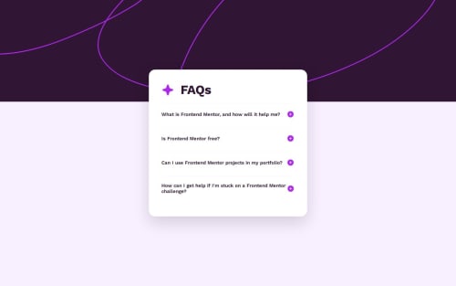 FAQ accordion with HTML CSS, JS coding challenge solution