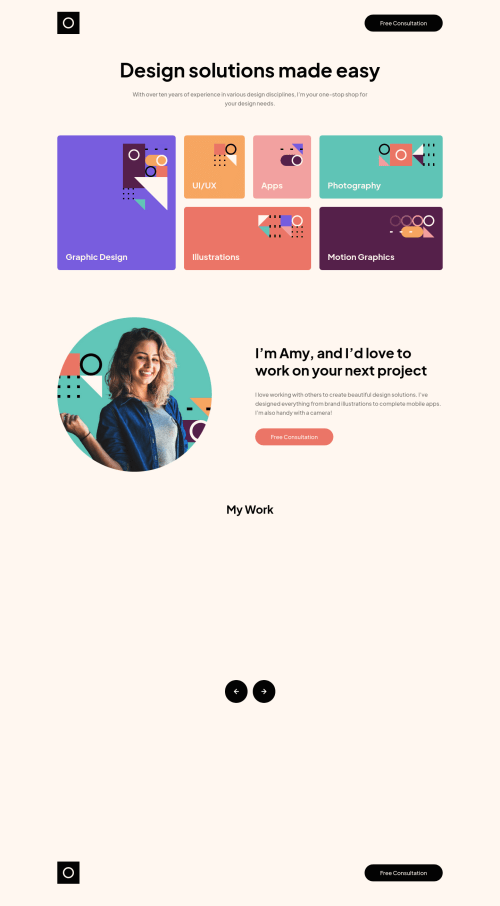 single-page-design-portfolio with nice animations coding challenge solution