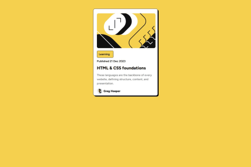 A blog preview card using HTML and CSS coding challenge solution