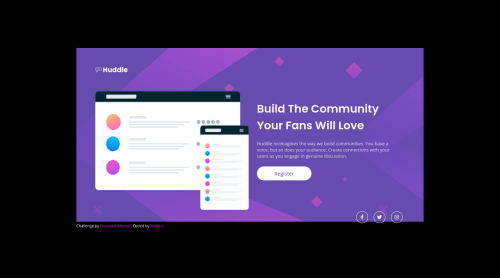 Responsive Huddle page using css flex box coding challenge solution