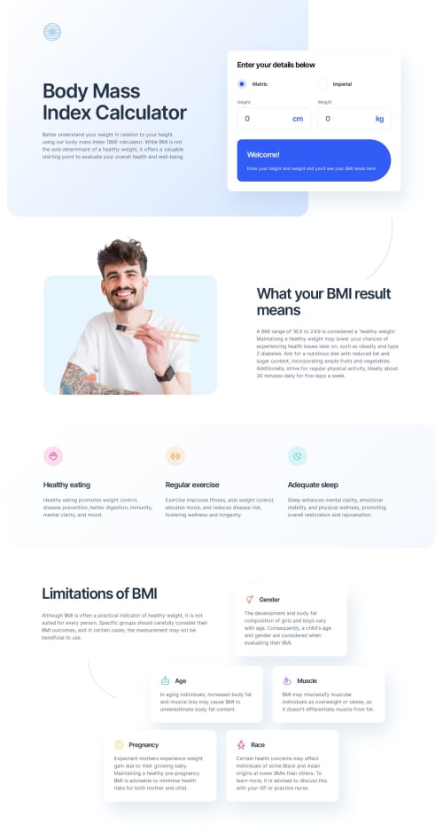 Body Mass Index Calculator - CSS Grid & JavaScript coding challenge ...