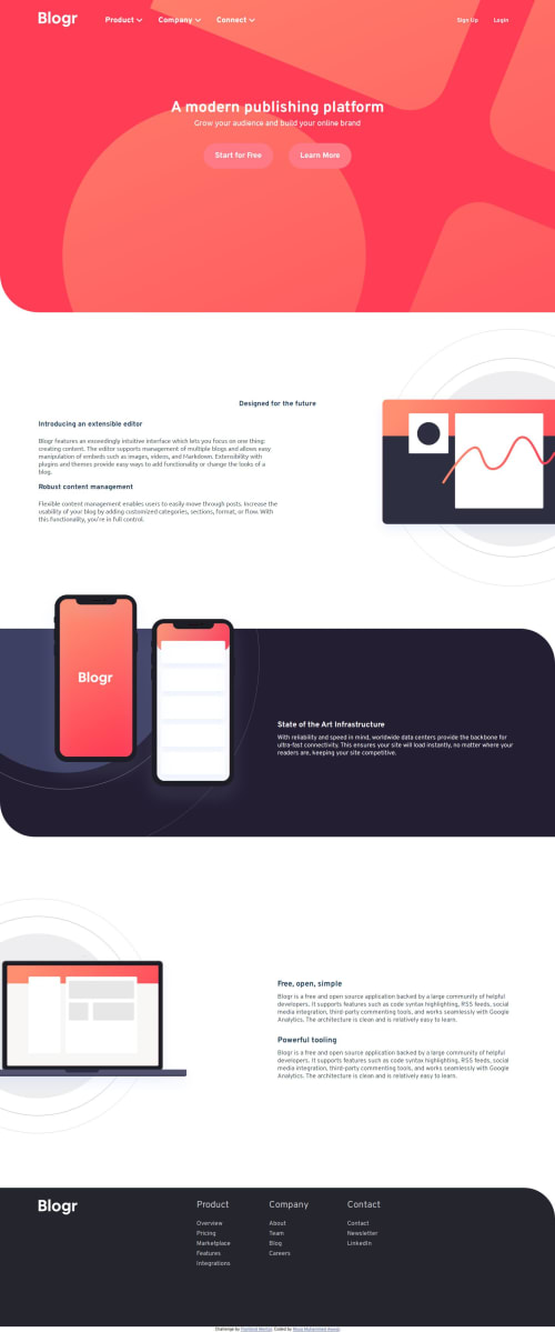 Frontend Mentor | blogr-landing-page-main coding challenge solution