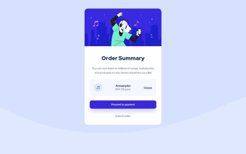 Frontend Mentor | order-summary component - my first solution, html and ...