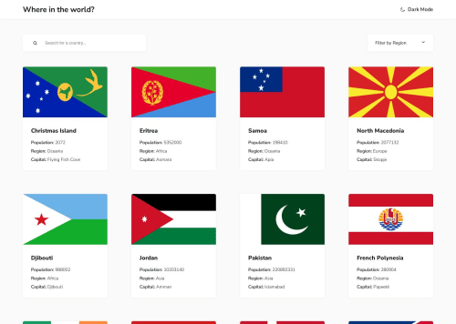 Responsive REST country API with react coding challenge solution