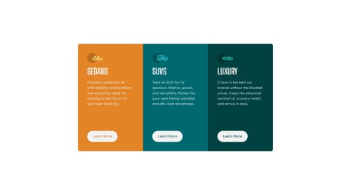 Responsive 3 column card using Flexbox coding challenge solution