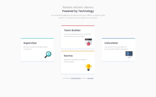 Responsive Grid with cards crossing coding challenge solution