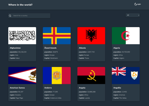 Rest Countries API with theme switcher built with React coding ...