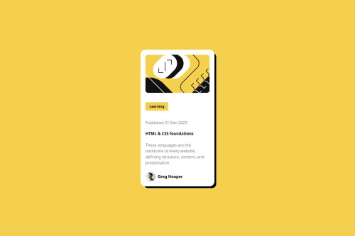 Blog Preview Card using html and css coding challenge solution