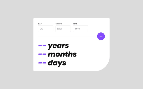 Age calculator app using TailwindCss coding challenge solution