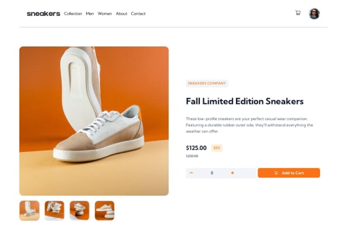 E-commerce Product Page in ReactJS and Tailwind CSS coding challenge ...