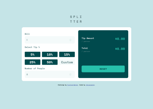 Tip Calculator Using Vanilla Javascript coding challenge solution