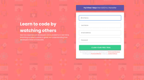 Form validation with JS and responsive page with CSS flex coding ...