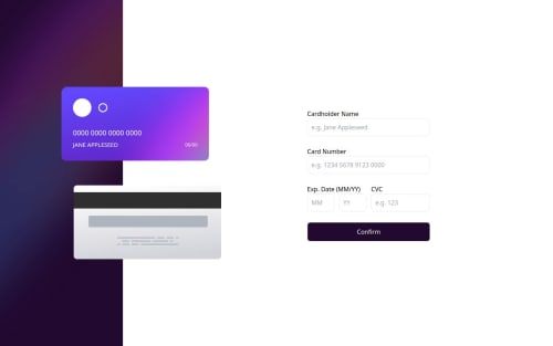 Interactive card details form main using HTMl, CSS, JavaScript coding ...