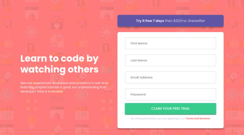 Intro component with signup form using HTML, CSS and JS coding ...