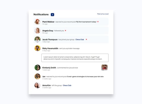 Notifications page coding challenge solution