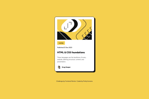 Blog preview card using tailwind css coding challenge solution