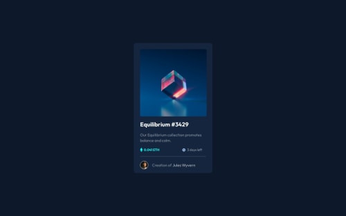 Card design using HTML and CSS coding challenge solution