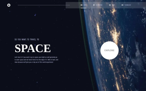 Responsive space tourism website using React coding challenge solution