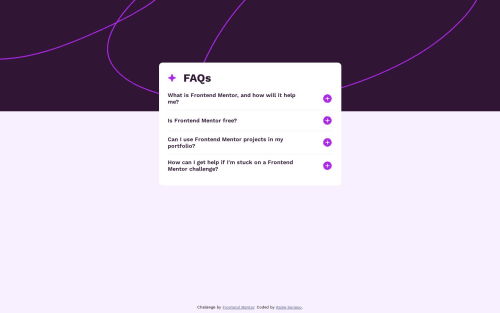 FAQ Accordion with HTML, CSS, React coding challenge solution