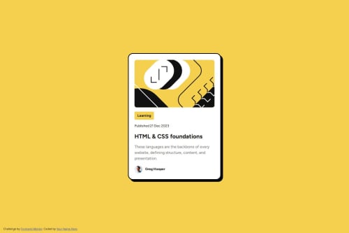 Blog Preview Card using HTML and CSS coding challenge solution ...