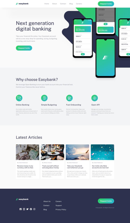 Responsive landing Easybank coding challenge solution