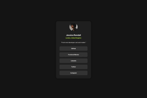 Responsive social links card using HTML and CSS coding challenge solution