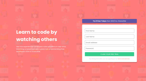 Intro Component with Sign-Up form coding challenge solution