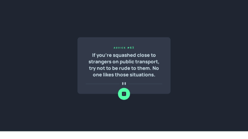 Advice Generator App | HTML CSS JS API VisualStudioCode coding ...
