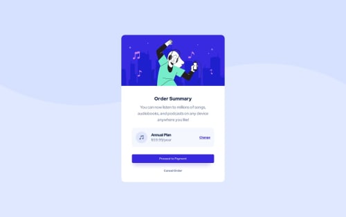 Responsive component "order-summary-component'main" HTML & CSS coding ...