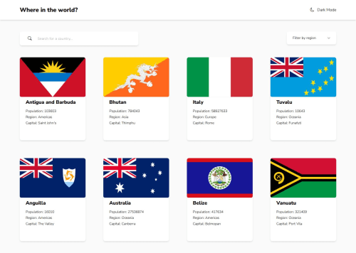 Rest Countries with Angular and Tailwind coding challenge solution