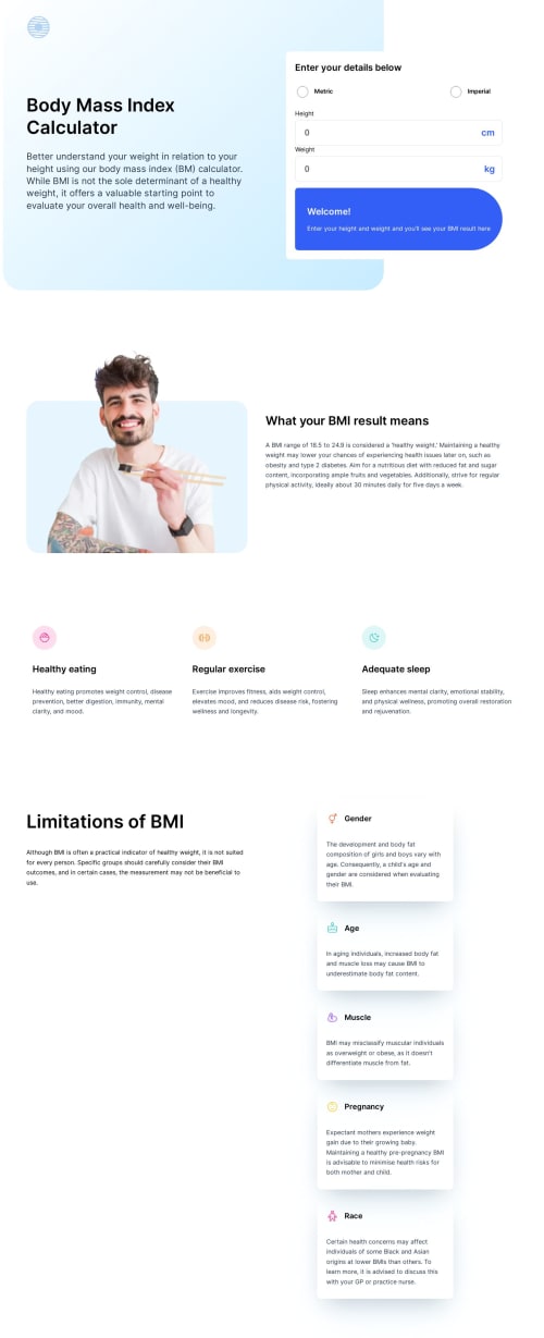 Body Mass Index calculator with HTML, CSS and vanilla Javascript coding ...
