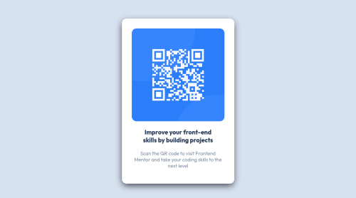 Responsive QR code card buil with HTML and CSS coding challenge solution