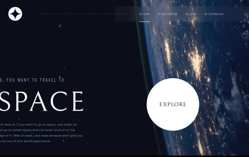 Space Tourism Website With React. coding challenge solution