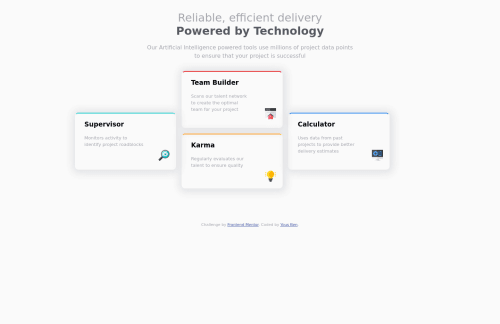 four card feature section master coding challenge solution