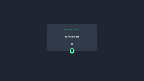 Advice Generator Fetched api data with React coding challenge solution