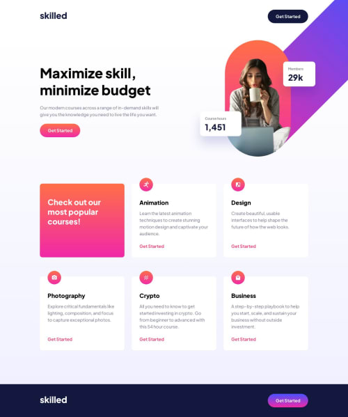 Responsive page with React + styled-components coding challenge solution