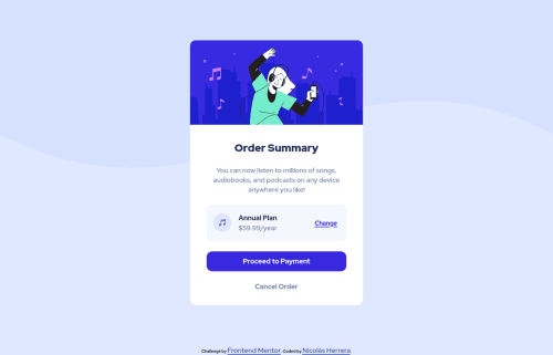 Order Summary Card Component using HTML and CSS coding challenge solution