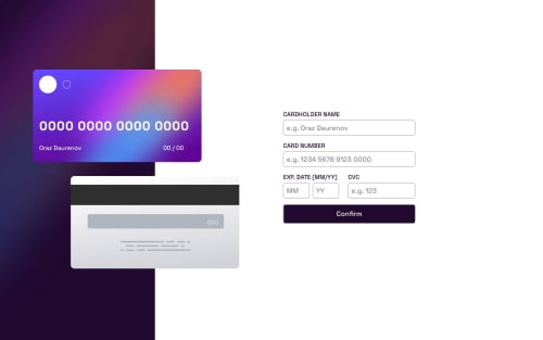 Interactive Card Details Form coding challenge solution