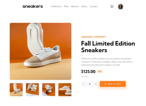 Ecommerce Product Page built with React coding challenge solution