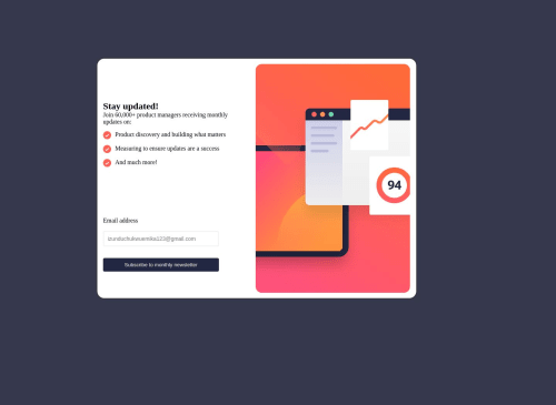 newsletter sign up form using html, css , javascript and DOM coding ...