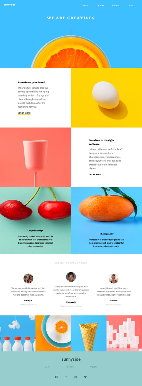 Sunnyside landing page built with HTML and CSS coding challenge solution