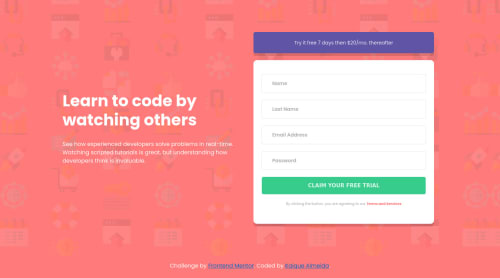Only HTML, CSS And JS coding challenge solution
